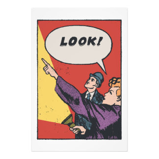 LOOK! The Thing in the Sky • Golden Era Comic Art Foto Afdruk