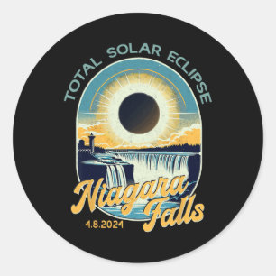  look totale zonsverduistering Niagara Herfsten Ronde Sticker