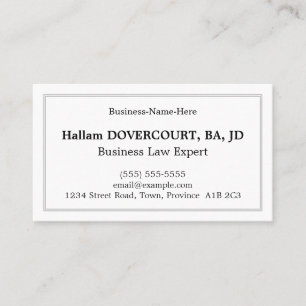Look traditionnel, Carte de visite juridique profe