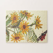 Look vintage, Fleurs Jaunes et Puzzle d'insectes (Horizontal)