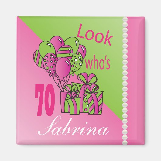 Look Who's 70 | 70th Birthday | Personalize Magneet (Voorkant)