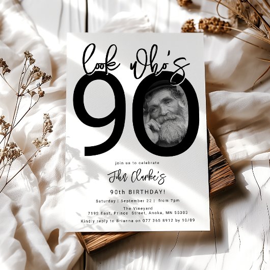 Look who's 90 | Photo 90th Birthday Invitation