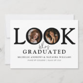 Look Who's Graduated Photo Joint Graduation Aankondiging (Voorkant)