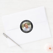 Look Who's Retired Photo Retirement Black & White Ronde Sticker (Envelop)