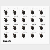 Looking Up Cat -4 | Personalized Custom Text Vierkante Sticker (Vel)
