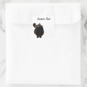 Looking Up Cat -4 | Personalized Custom Text Vierkante Sticker (Tas)