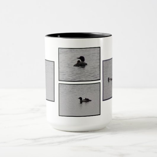 Loon avec bébé sur la Mug de dos (Centre)