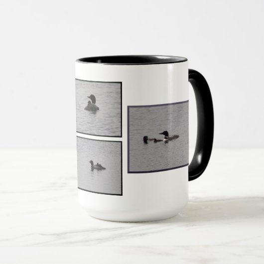 Loon avec bébé sur la Mug de dos (Devant droit)