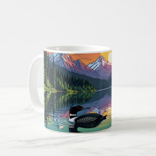 Loon bij zonsondergang koffiemok