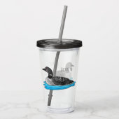 Loon bird cartoon illustratie acryl drinkbeker (Achterkant)