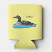 Loon bird cartoon illustratie blikjeskoeler (Achterkant)