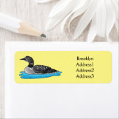 Loon bird cartoon illustratie etiket (Insitu)