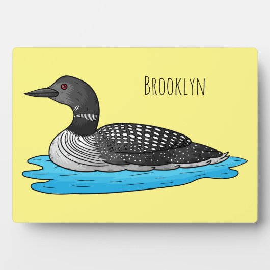 Loon bird cartoon illustratie fotoplaat (voorkant)