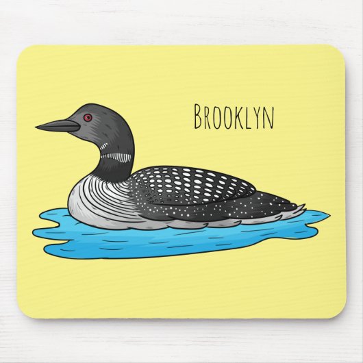 Loon bird cartoon illustratie muismat (Voorkant)