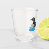 Loon bird cartoon illustratie shot glas (Links)