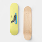 Loon bird cartoon illustratie skateboard (Voorkant)