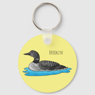 Loon bird cartoon illustratie sleutelhanger