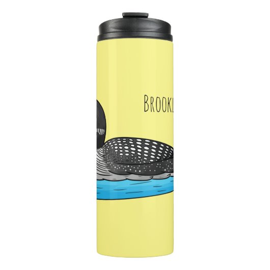 Loon bird cartoon illustratie thermosbeker (Voorkant)