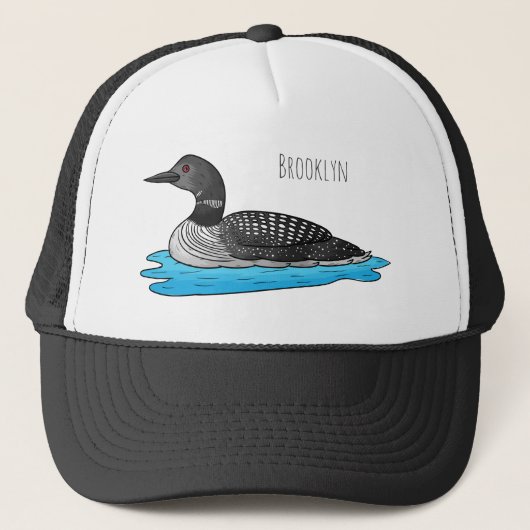Loon bird cartoon illustratie trucker pet (Voorkant)