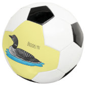 Loon bird cartoon illustratie voetbal (Drie kwart)