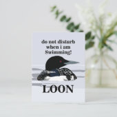 Loon Common Loon Bird Water Lake Grappig Briefkaart (Staand voorkant)