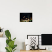 Loon die aan een vlinder springt poster (Thuiskantoor)