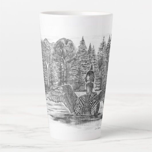 Loon Diffusion Ses Ailes Latte Mug (Devant)