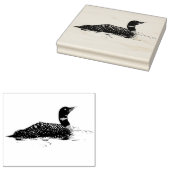 Loon drijvend op water gestippelde grafische stijl 	rubberstempel (Gestempeld)