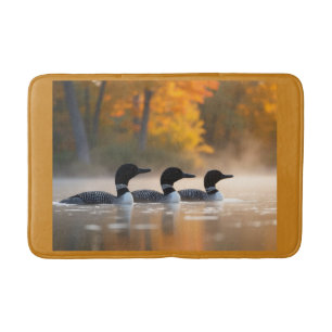 Loon familie in de herfst badmat