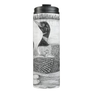Loon Familie Zwemmen Thermische Tumbler Thermosbeker