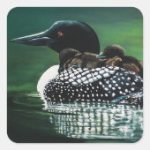 Loon Family Outing Vierkante Sticker (Voorkant)
