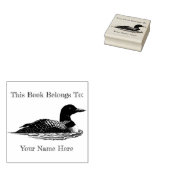 Loon Lake Life Cabin Bookplate Rubberstempel (Gestempeld)