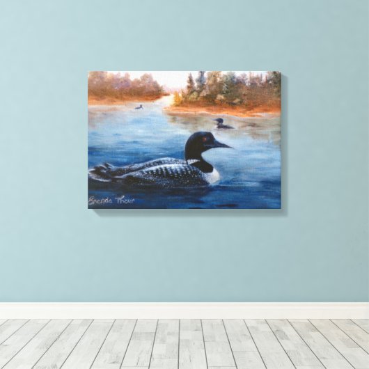 Loon Lake verpakt Canvas Print (Insitu (Houten vloer))