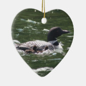 Loon met baby's 2 keramisch ornament (Rechts)