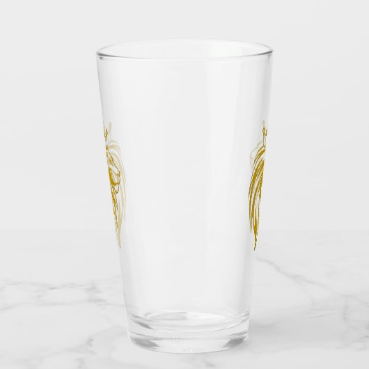 Loon met kroon - gouden stijl 2 glas (Links)