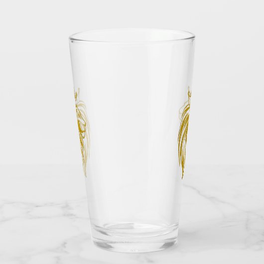 Loon met kroon - gouden stijl 2 glas (Rechts)