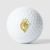 Loon met kroon - gouden stijl 2 golfballen (Voorkant)
