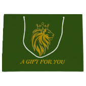 Loon met kroon - gouden stijl 2 groot cadeauzakje (Voorkant)