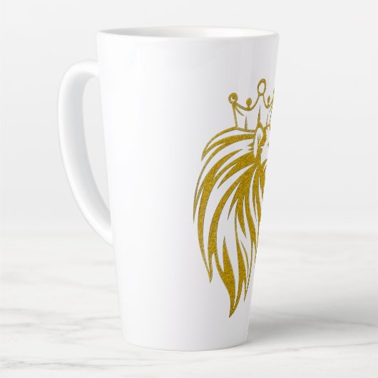 Loon met kroon - gouden stijl 2 latte mok (Linkerhoek)