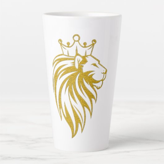 Loon met kroon - gouden stijl 2 latte mok (Voorkant)