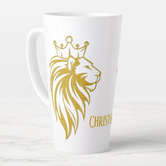 Loon met kroon - gouden stijl 2 latte mok (Linkerhoek)