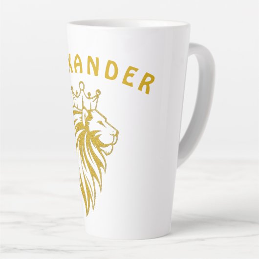 Loon met kroon - gouden stijl 2 latte mok (Rechterhoek)