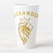 Loon met kroon - gouden stijl 2 latte mok (Voorkant)