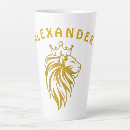 Loon met kroon - gouden stijl 2 latte mok (Voorkant)