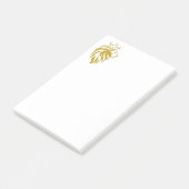 Loon met kroon - gouden stijl 2 post-it® notes (Schuin)