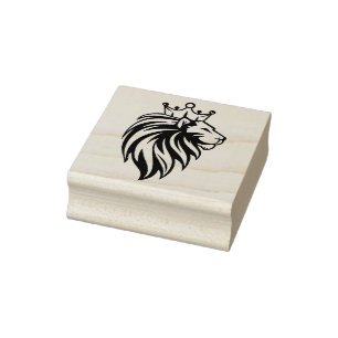 Loon met kroon - gouden stijl 2 	rubberstempel