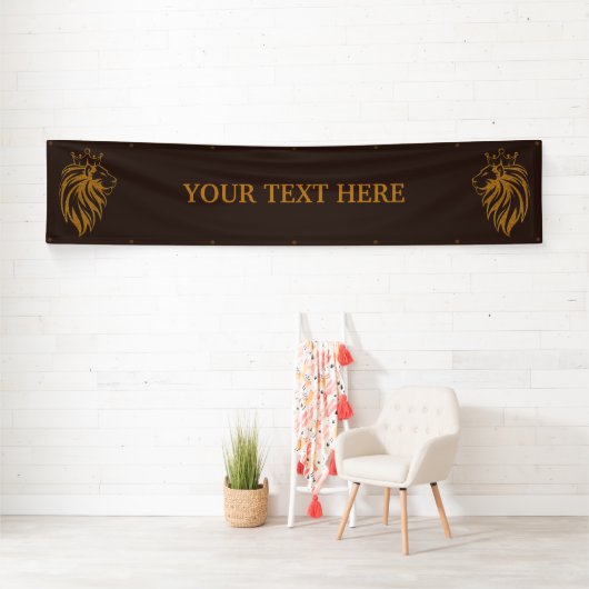 Loon met kroon - gouden stijl 2 spandoek (Insitu)