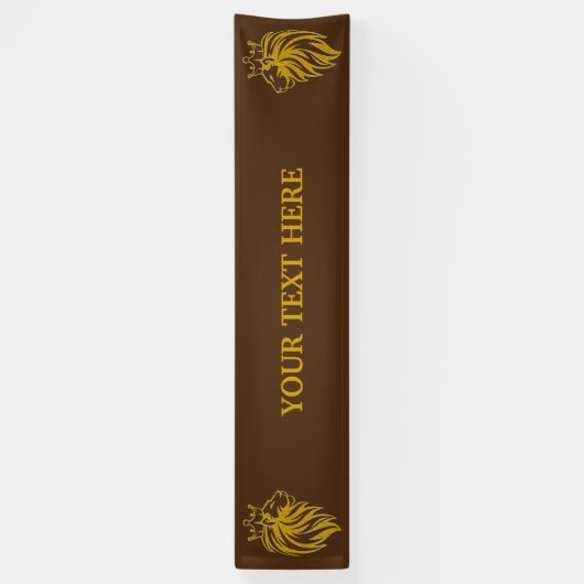 Loon met kroon - gouden stijl 2 spandoek (Verticaal)