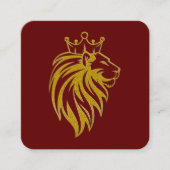 Loon met kroon - gouden stijl 2 vierkante visitekaartje (Voorkant)