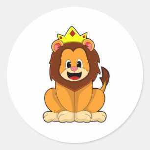Loon met kroon ronde sticker